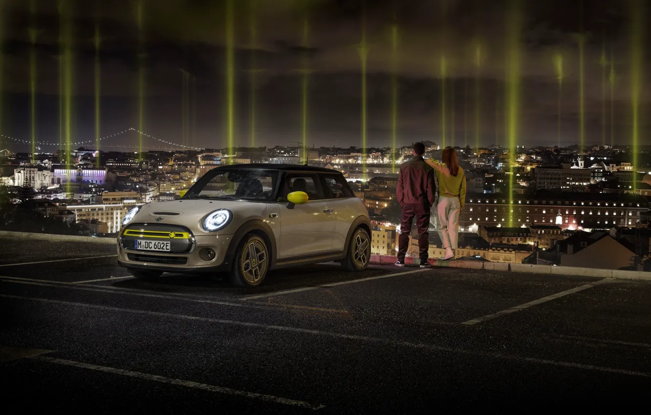 Фото обои Cooper, MINI, Мини, MINI Cooper SE, all-electric car, премиальный электрический хетчбэк, British premium brand