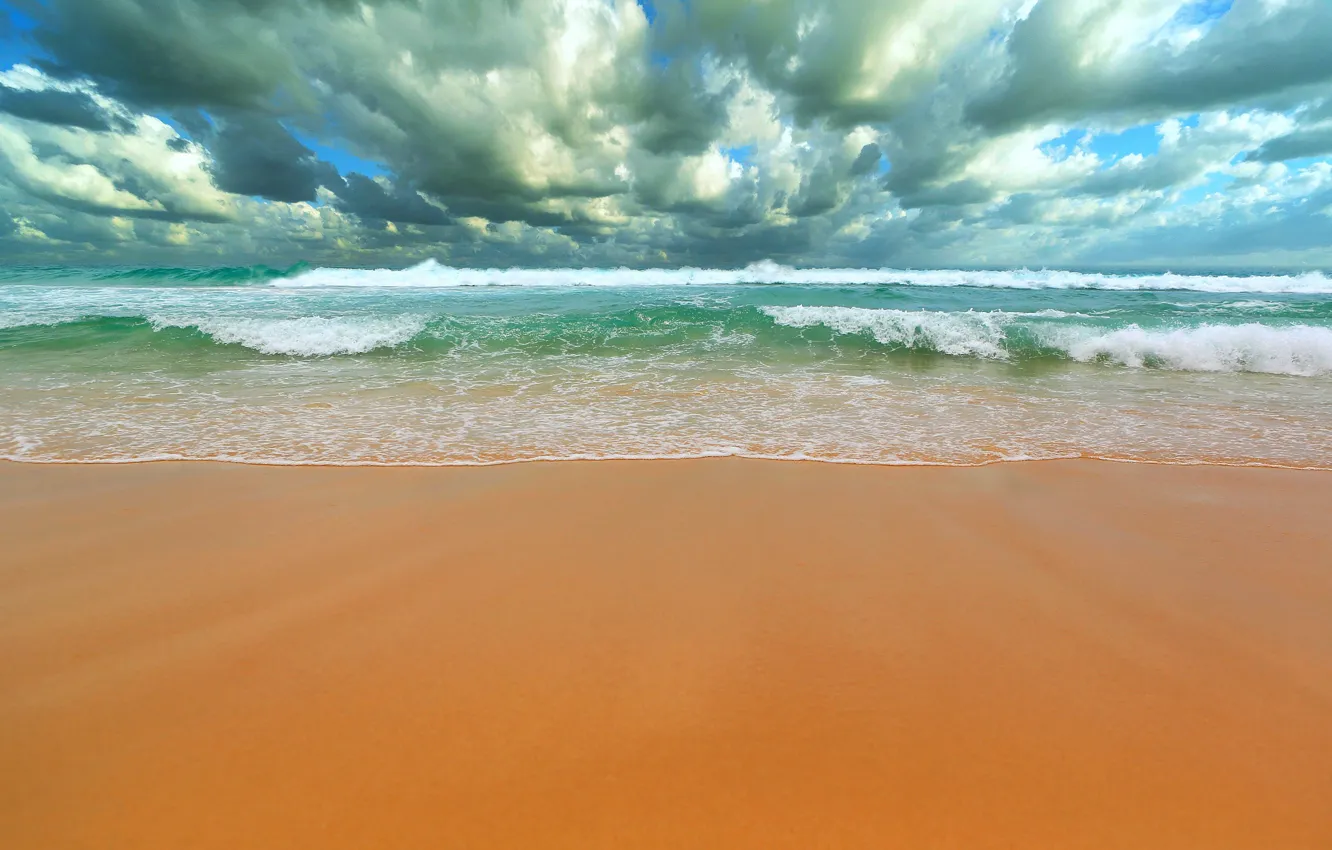 Фото обои пляж, небо, облака, океан