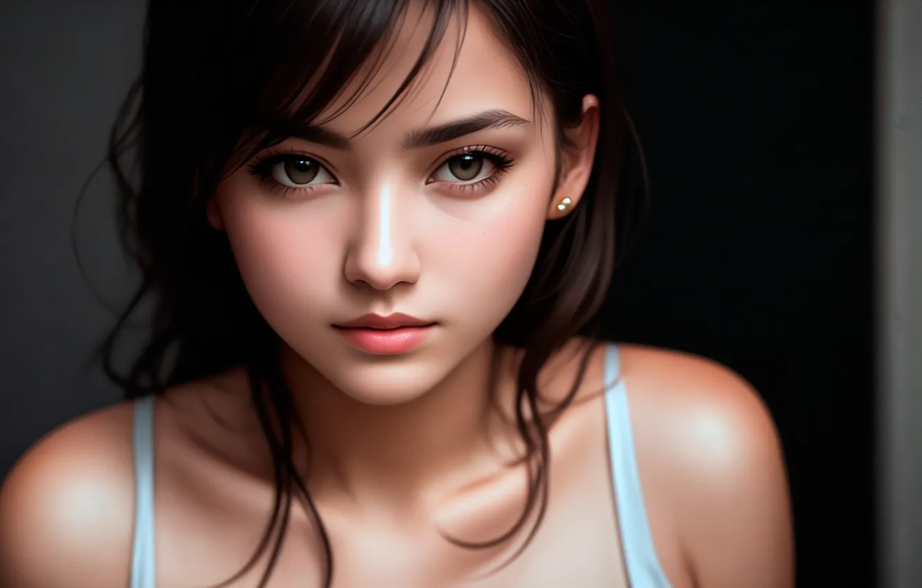 Фото обои Portrait, Beautiful girl, AI art, Asian Woman