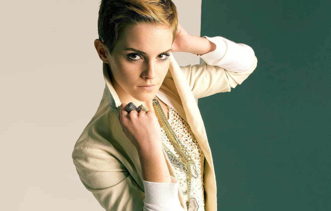 Фото обои актриса, Emma Watson, знаменитость, короткая стрижка