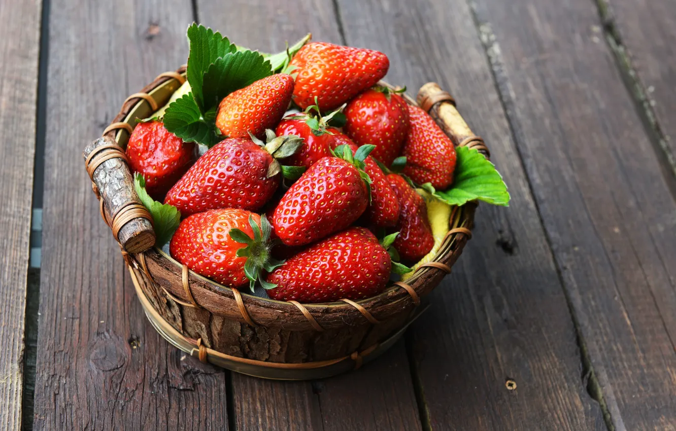 Фото обои ягоды, корзина, клубника, strawberry, fresh berries