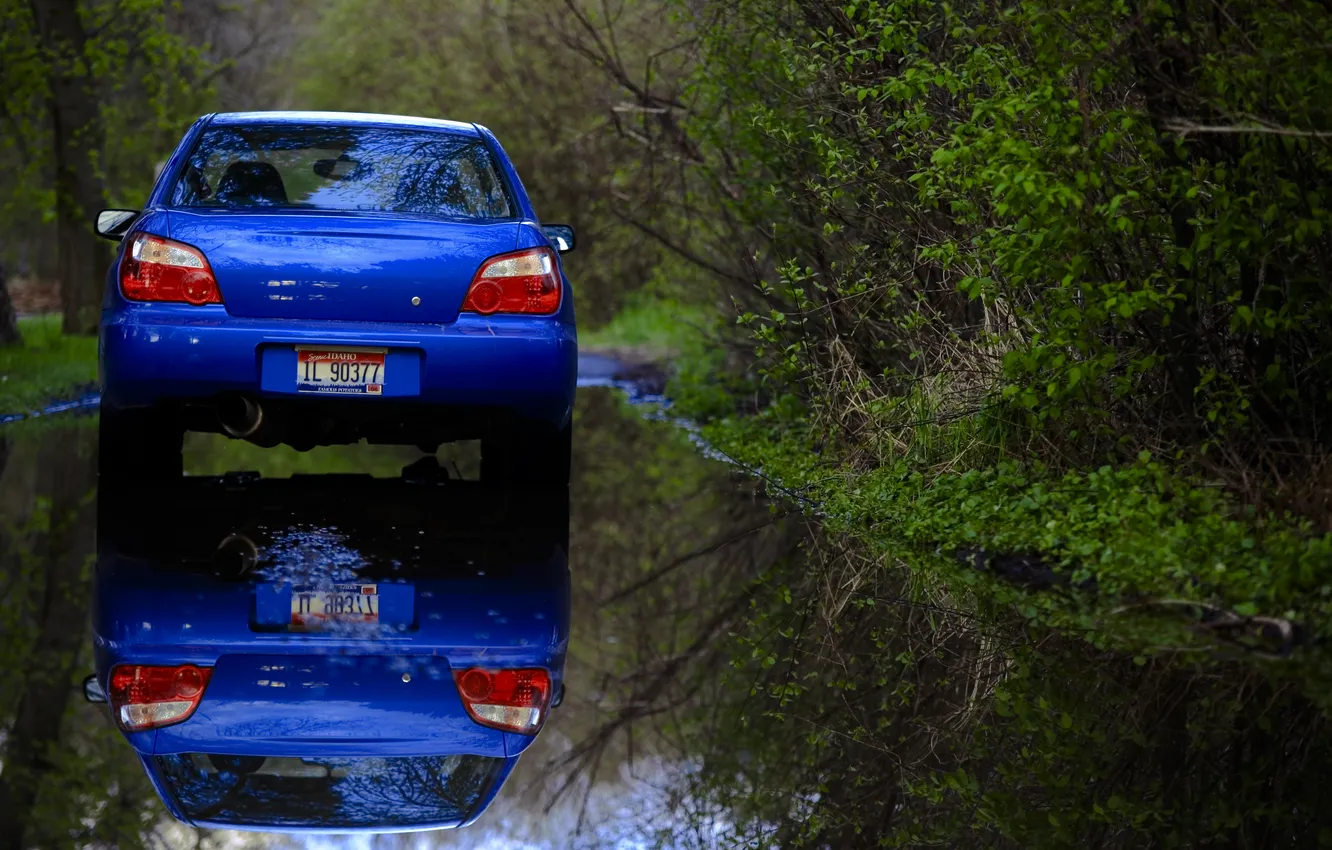 Фото обои Subaru, зеркало, Imperfections