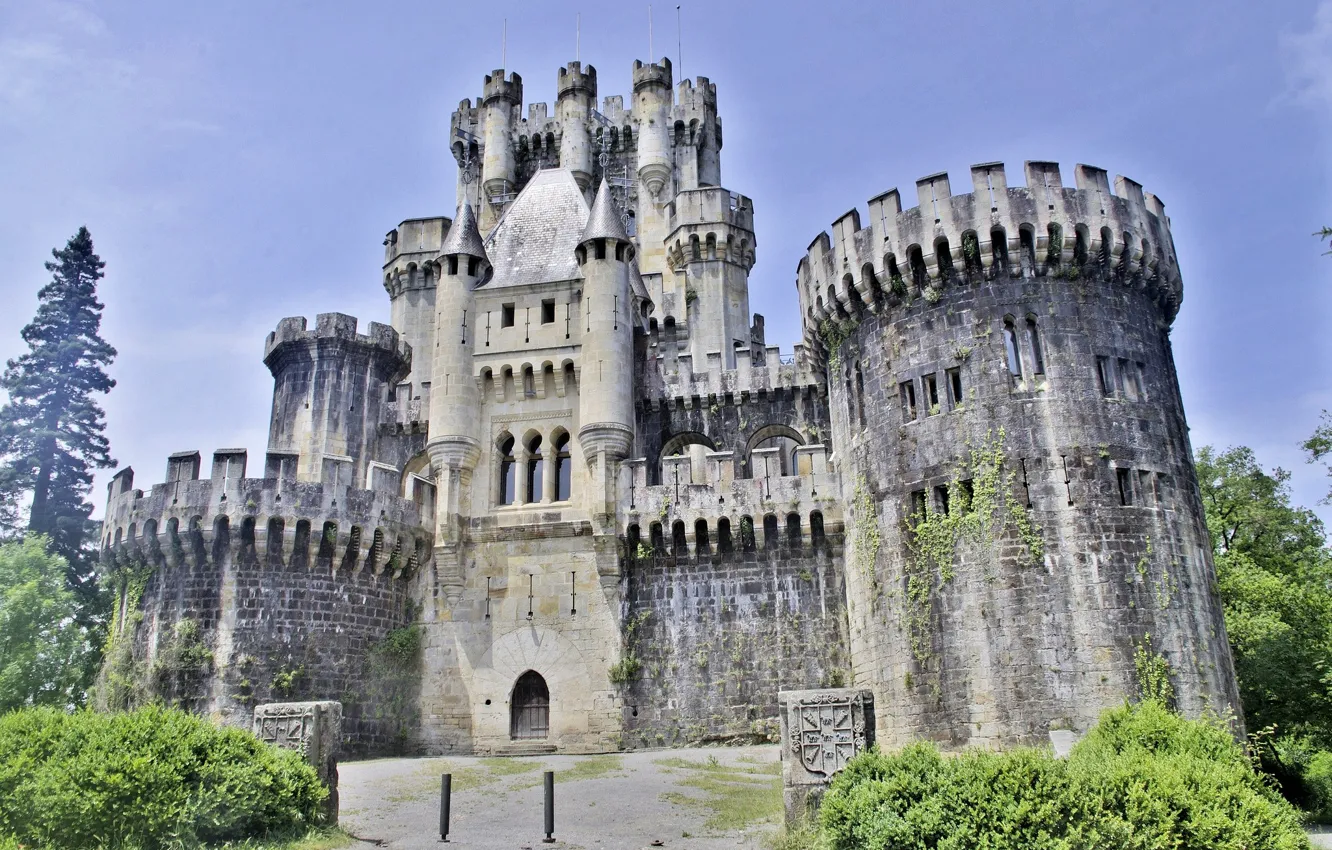 Фото обои grey, Spain, butrón castle