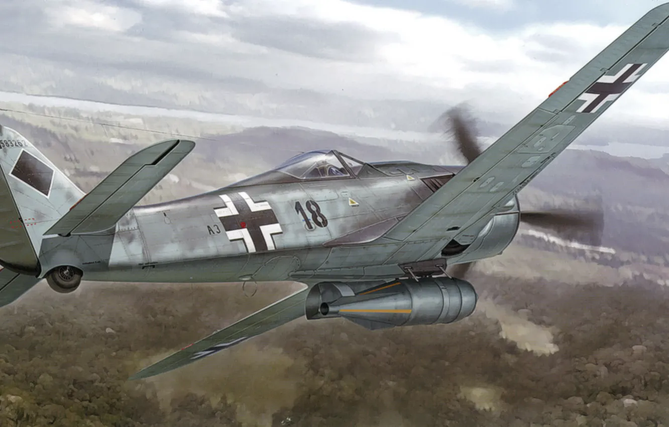 Фото обои war, art, painting, aviation, ww2, Focker-Wulf Fw 190 F-8 'KG200'