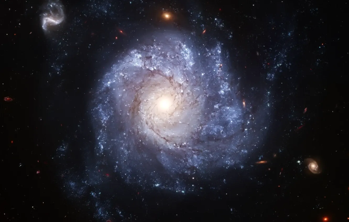 Фото обои Хаббл, галактика, телескоп, спиральная, анфас