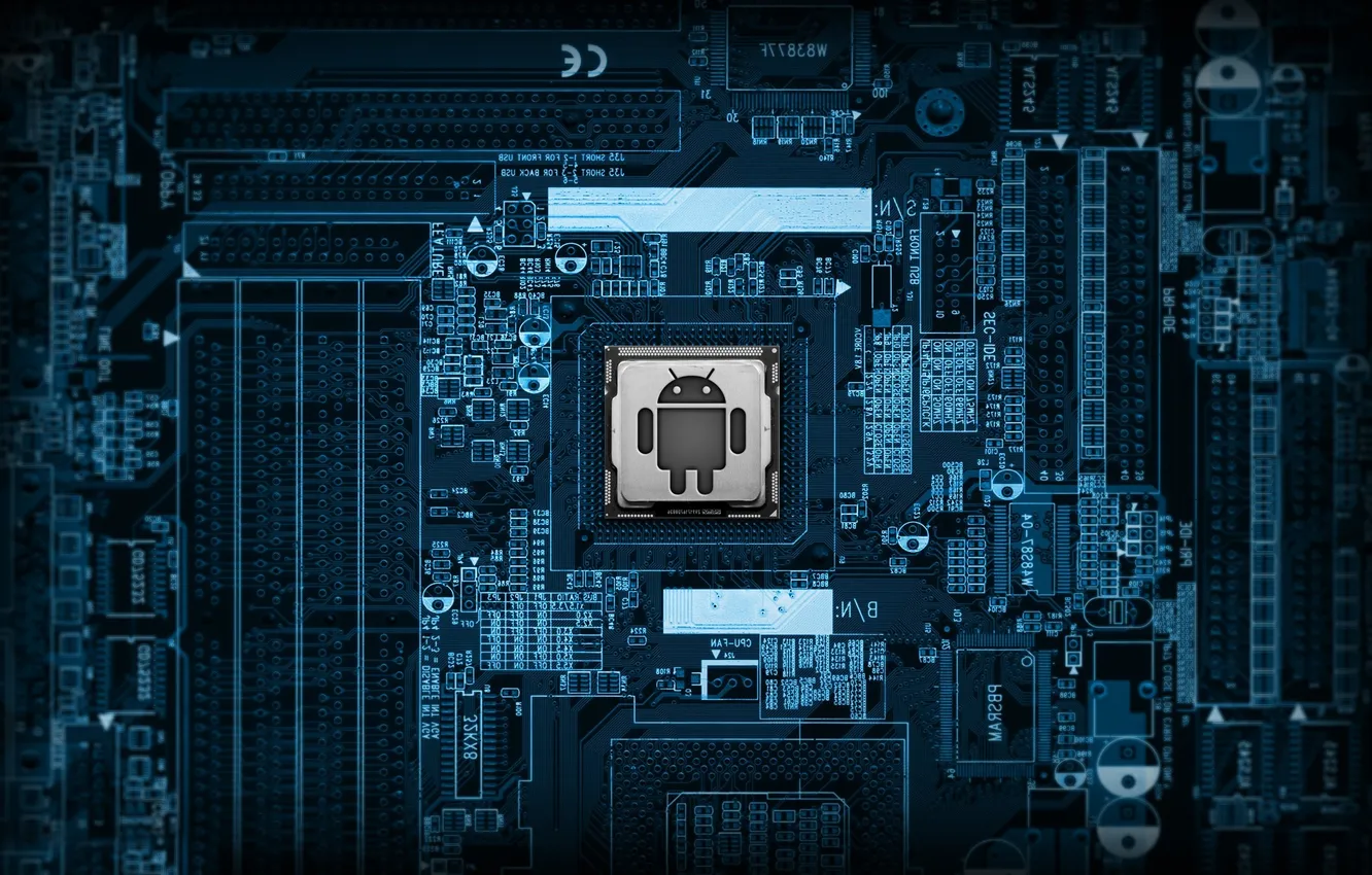 Фото обои android, microchips, electronic boards