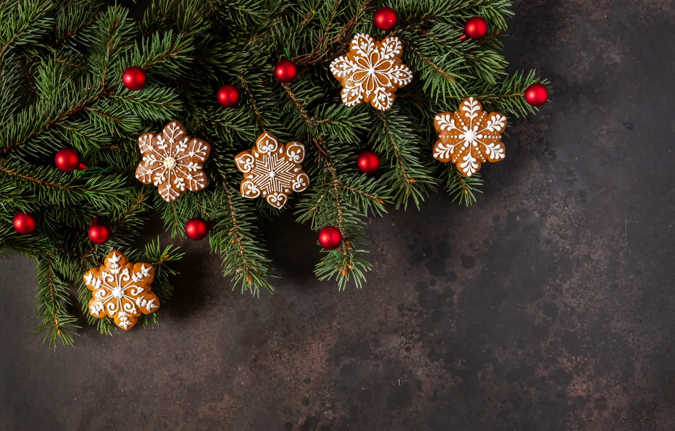 Фото обои украшения, Новый Год, печенье, Рождество, christmas, wood, merry, cookies