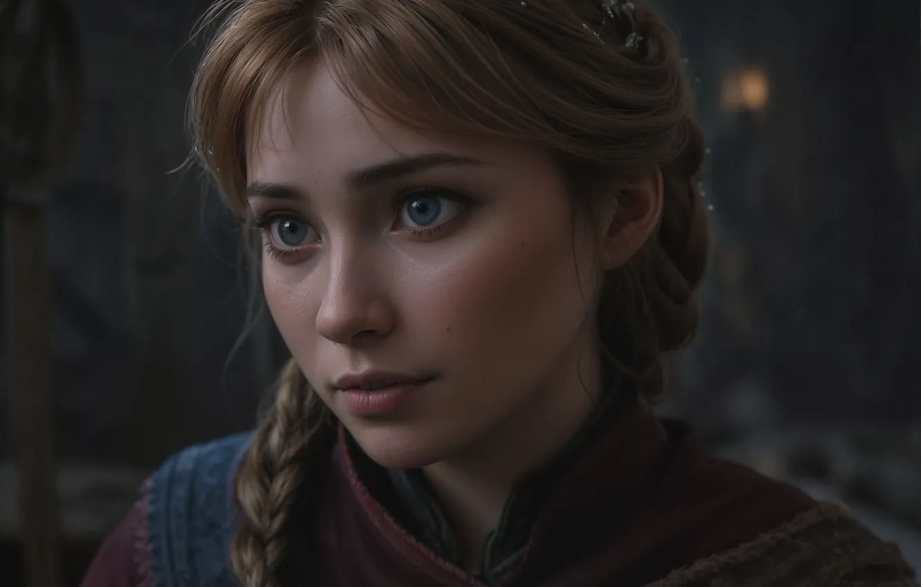Фото обои арт, анна, frozen, anna, ледяное сердце
