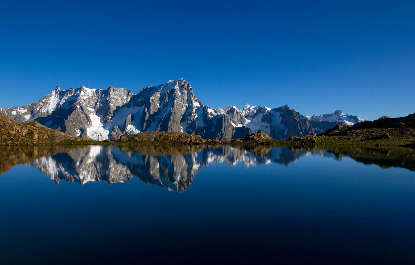 Фото обои горы, озеро, отражение, Альпы, Италия