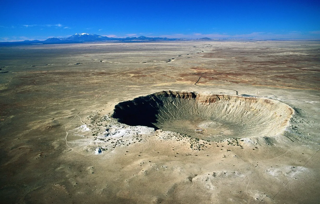 Фото обои Пустыня, Кратер, Аризона, Метеоритный