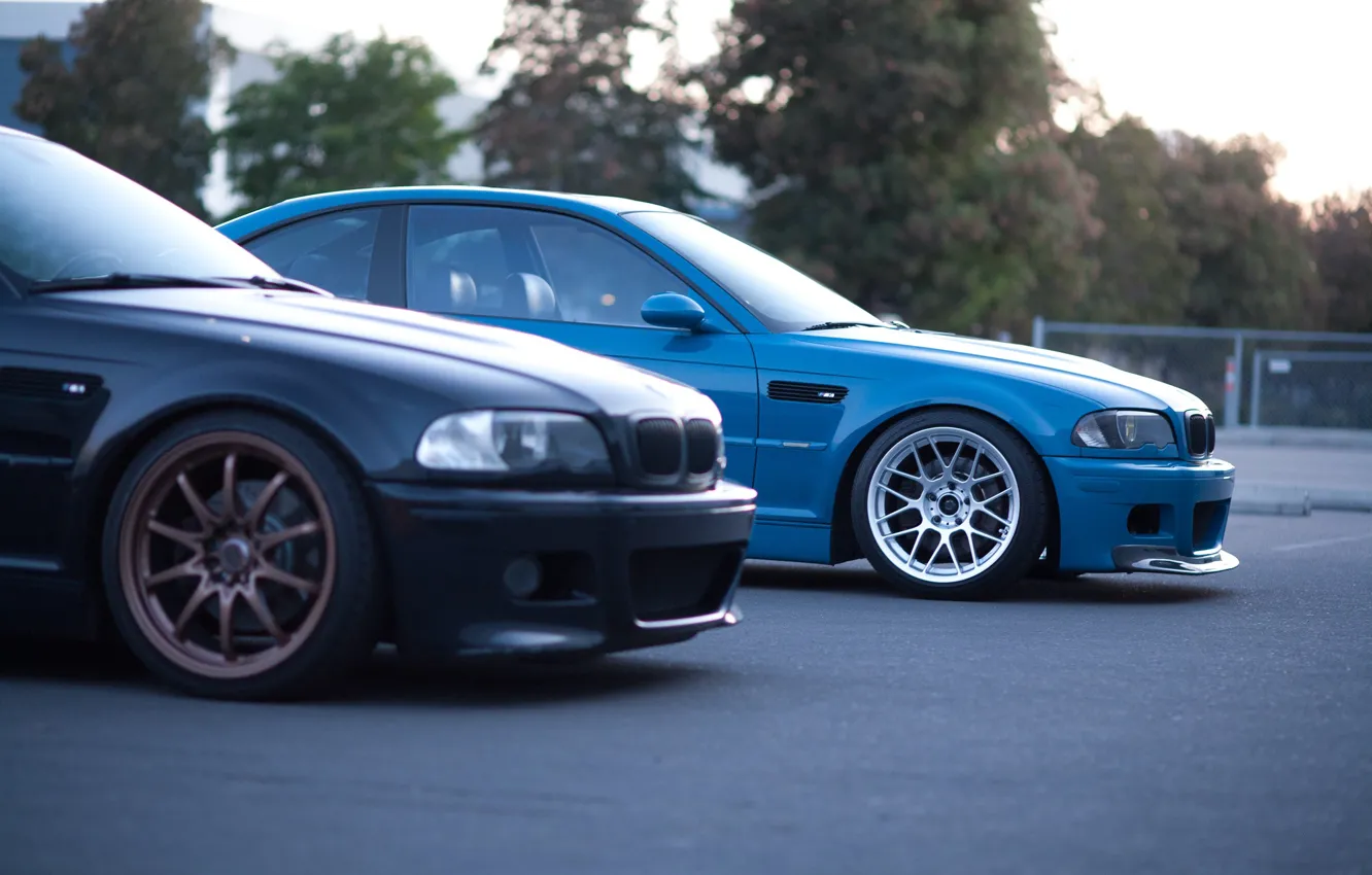 Фото обои BMW, Blue, Black, E46, M3