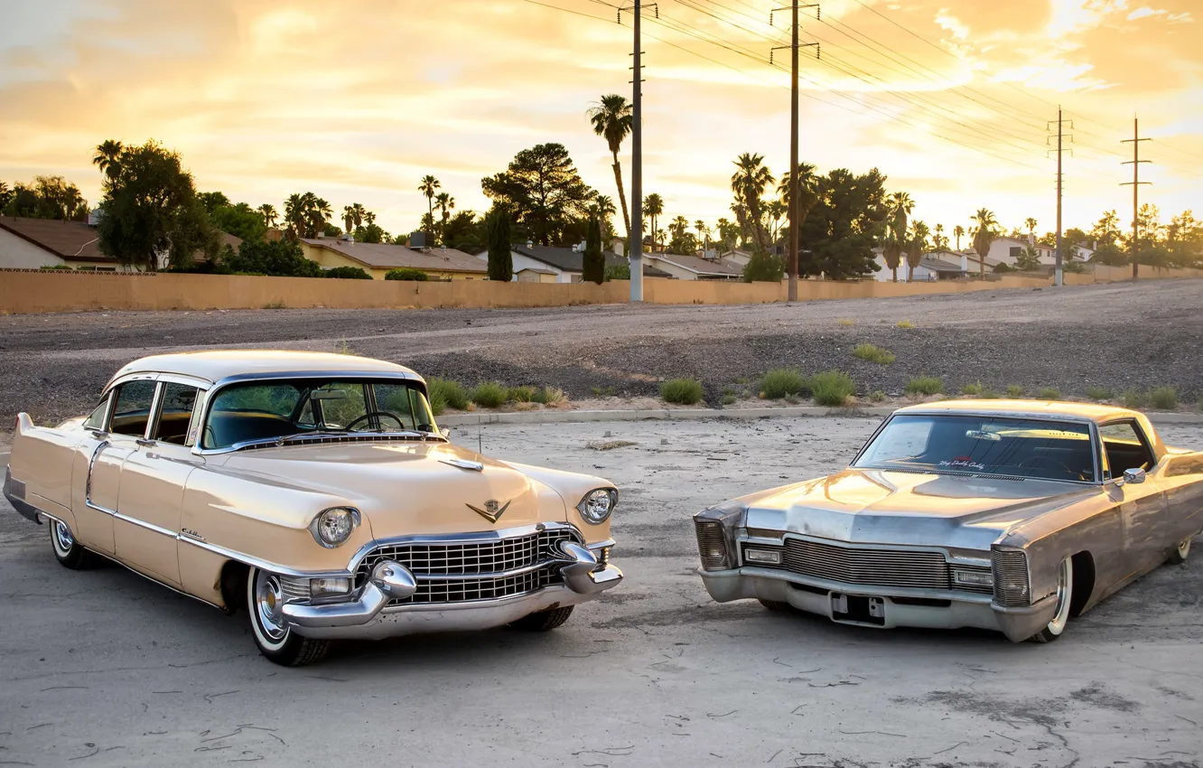Фото обои классика, 1955, 1968, ретро, Cadillac