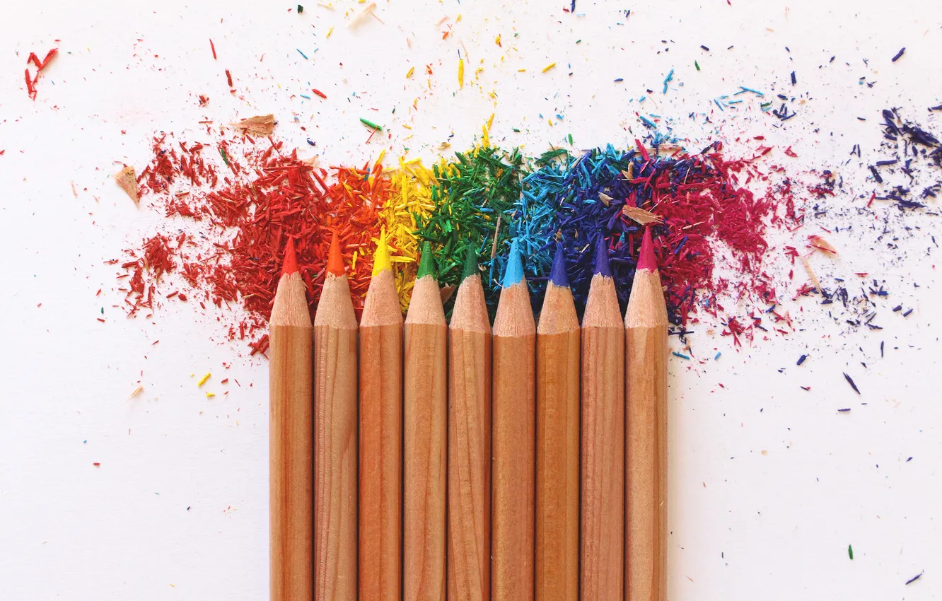 Фото обои краски, карандаш, цветные карандаши