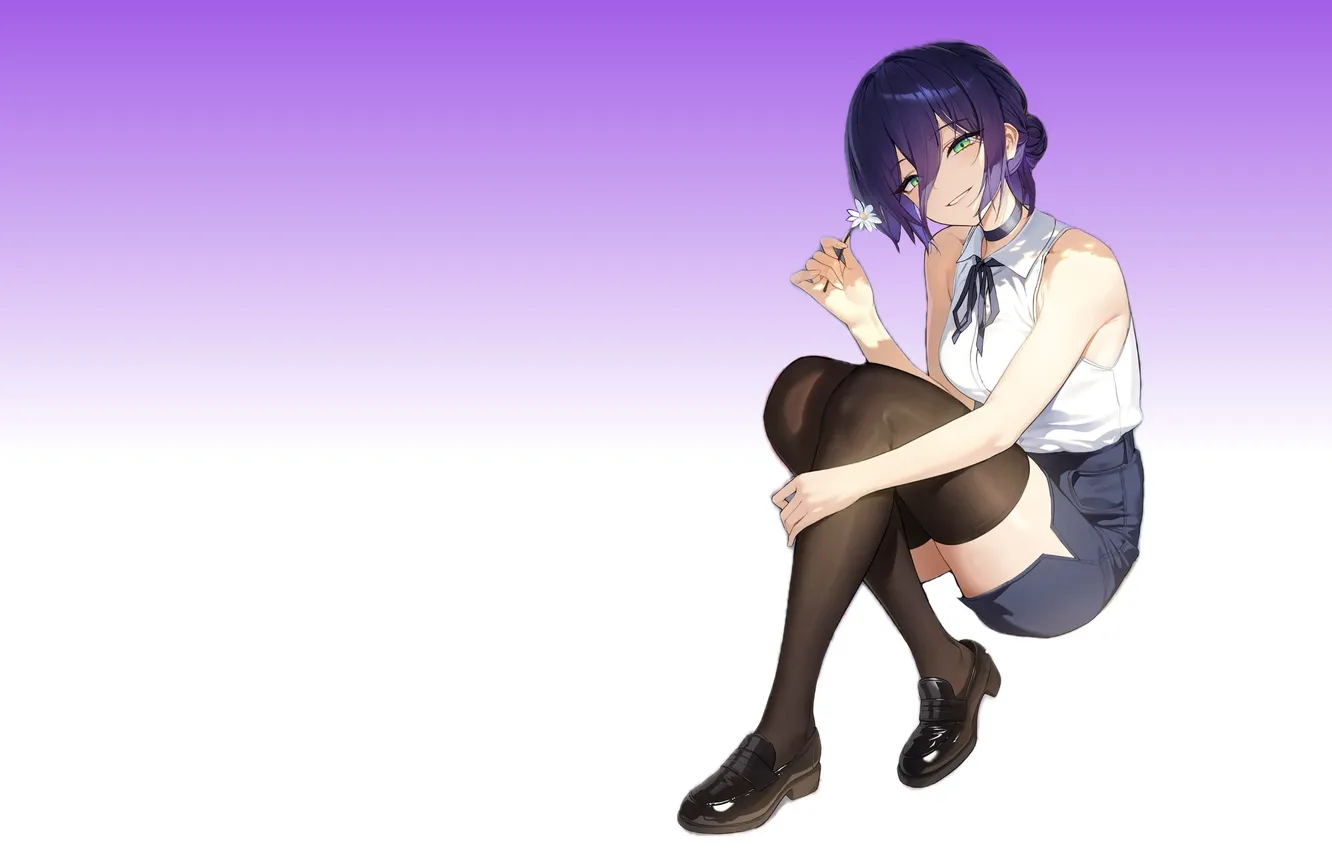 Фото обои kawaii, girl, anime, stockings, purple, shoes, babe, cute