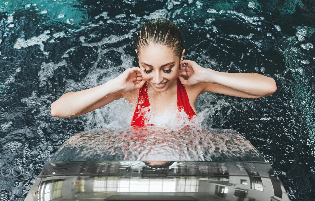 Фото обои вода, девушка, бассейн, Антон Харисов
