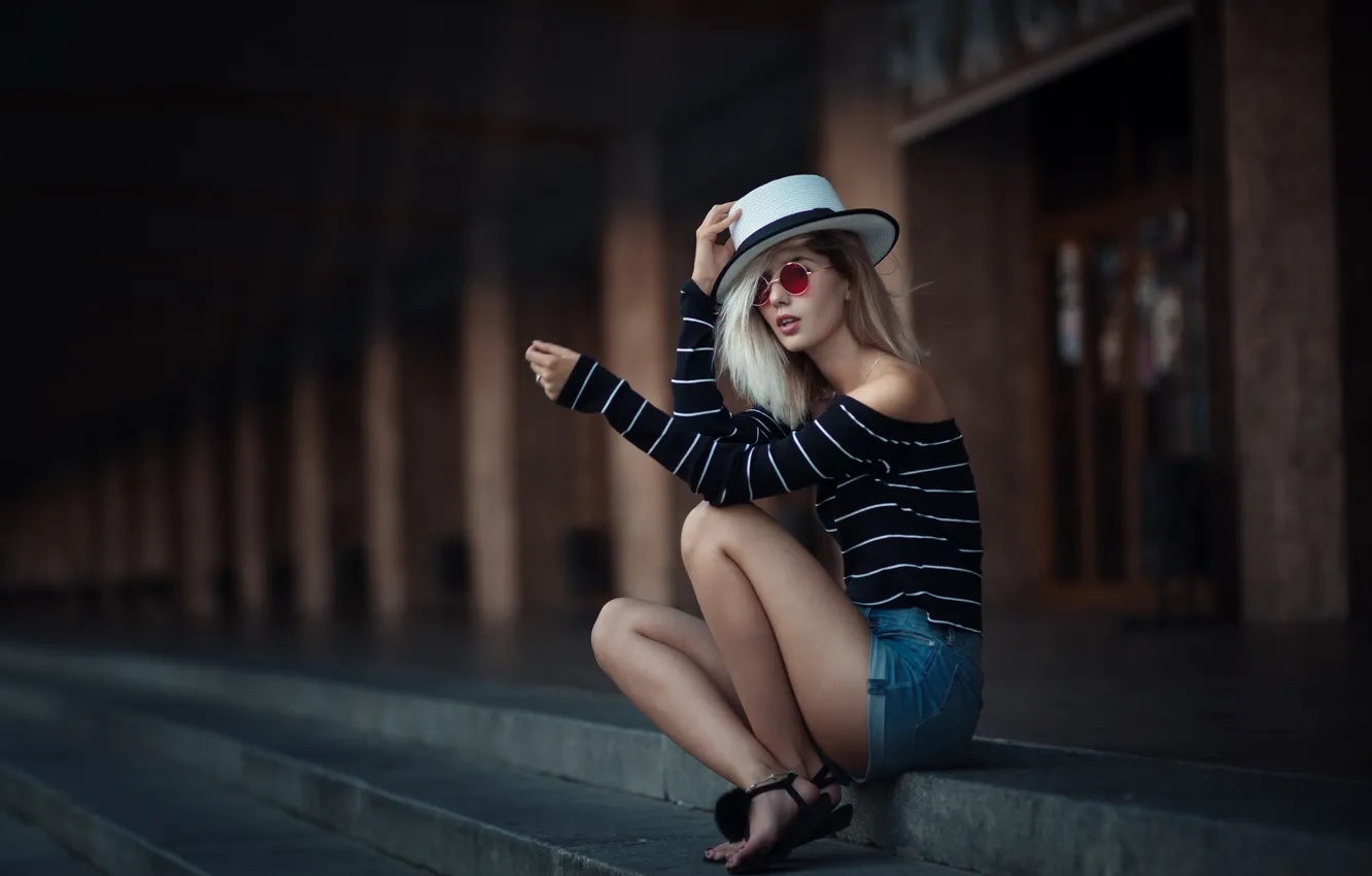 Фото обои девушка, шляпка, Marina