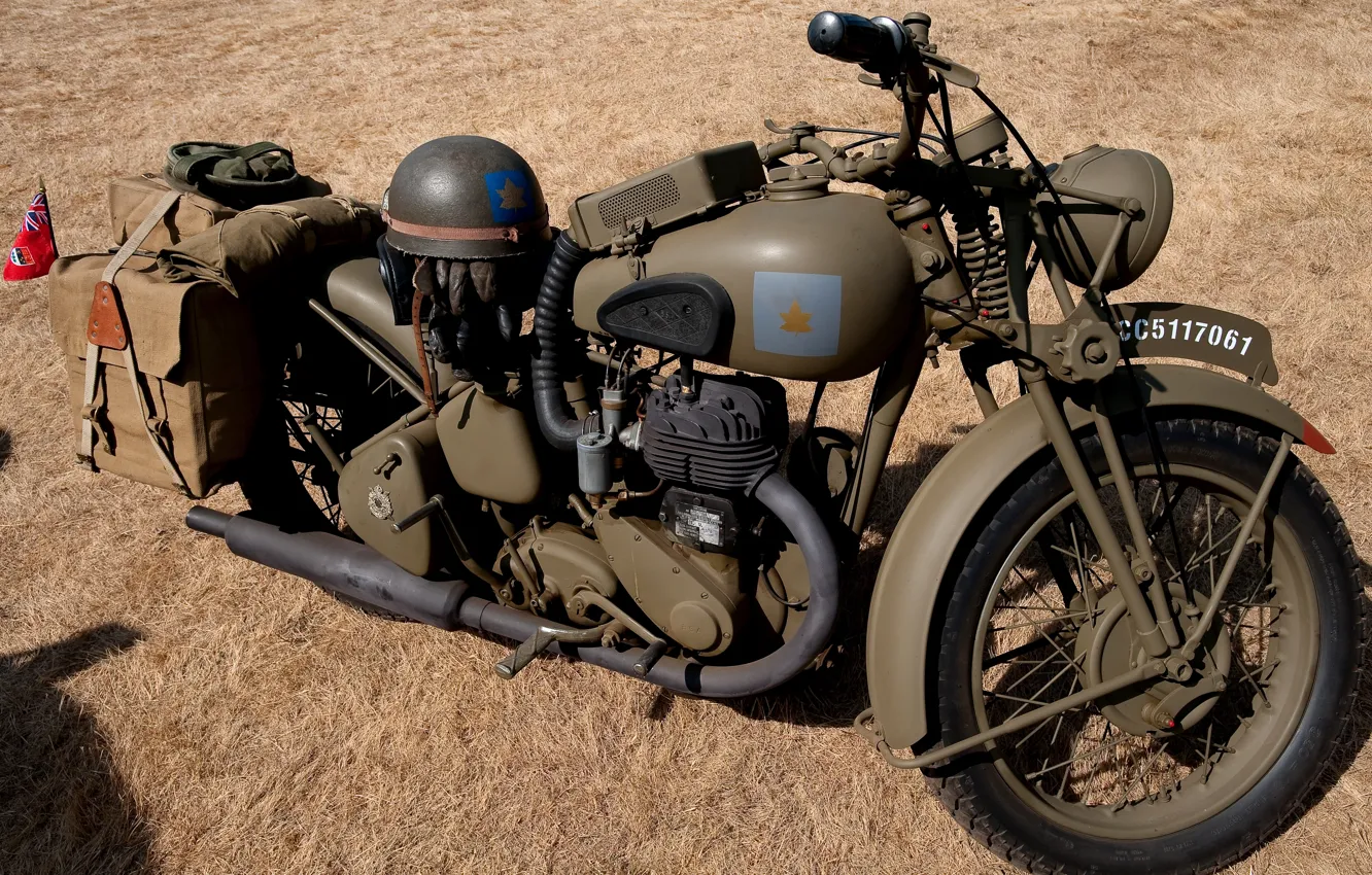 Фото обои раскраска, Вторая мировая война, BSA M20, британский мотоцикл