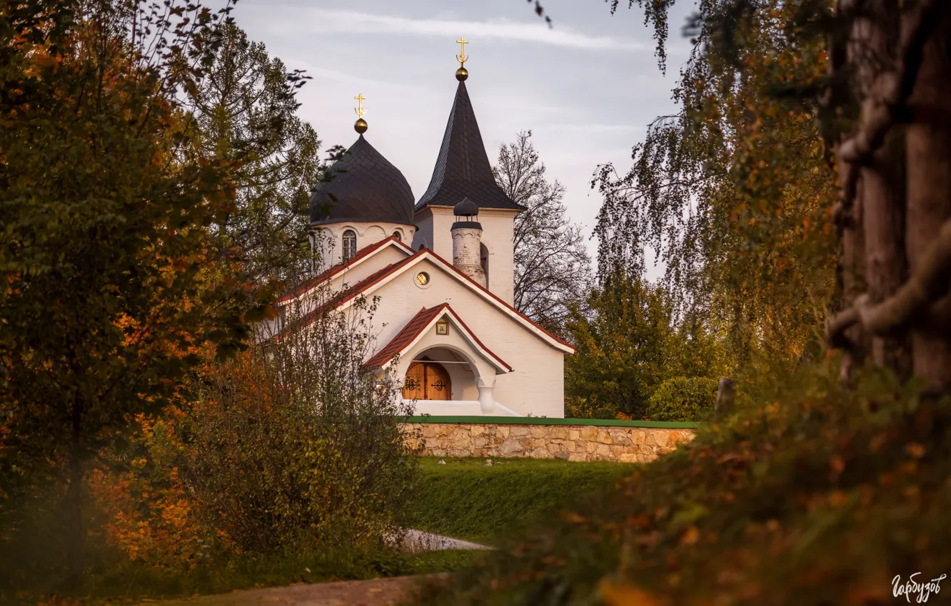 Фото обои природа, Тульская область, Илья Гарбузов, Бёхово, церковь Троицы Живоначальной