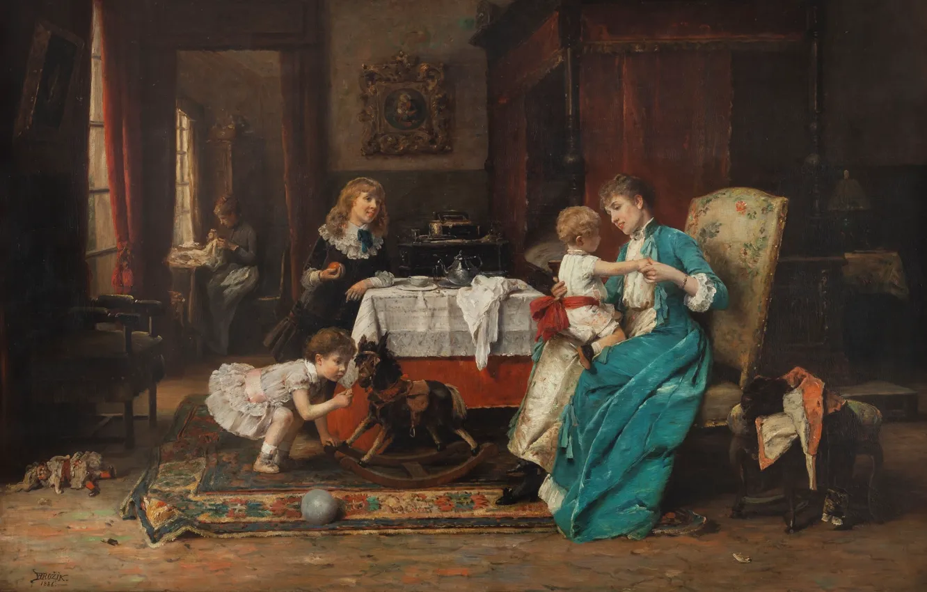 Фото обои 1886, Czech painter, чешский живописец, National Gallery in Prague, Национальная галерея в Праге, oil on …