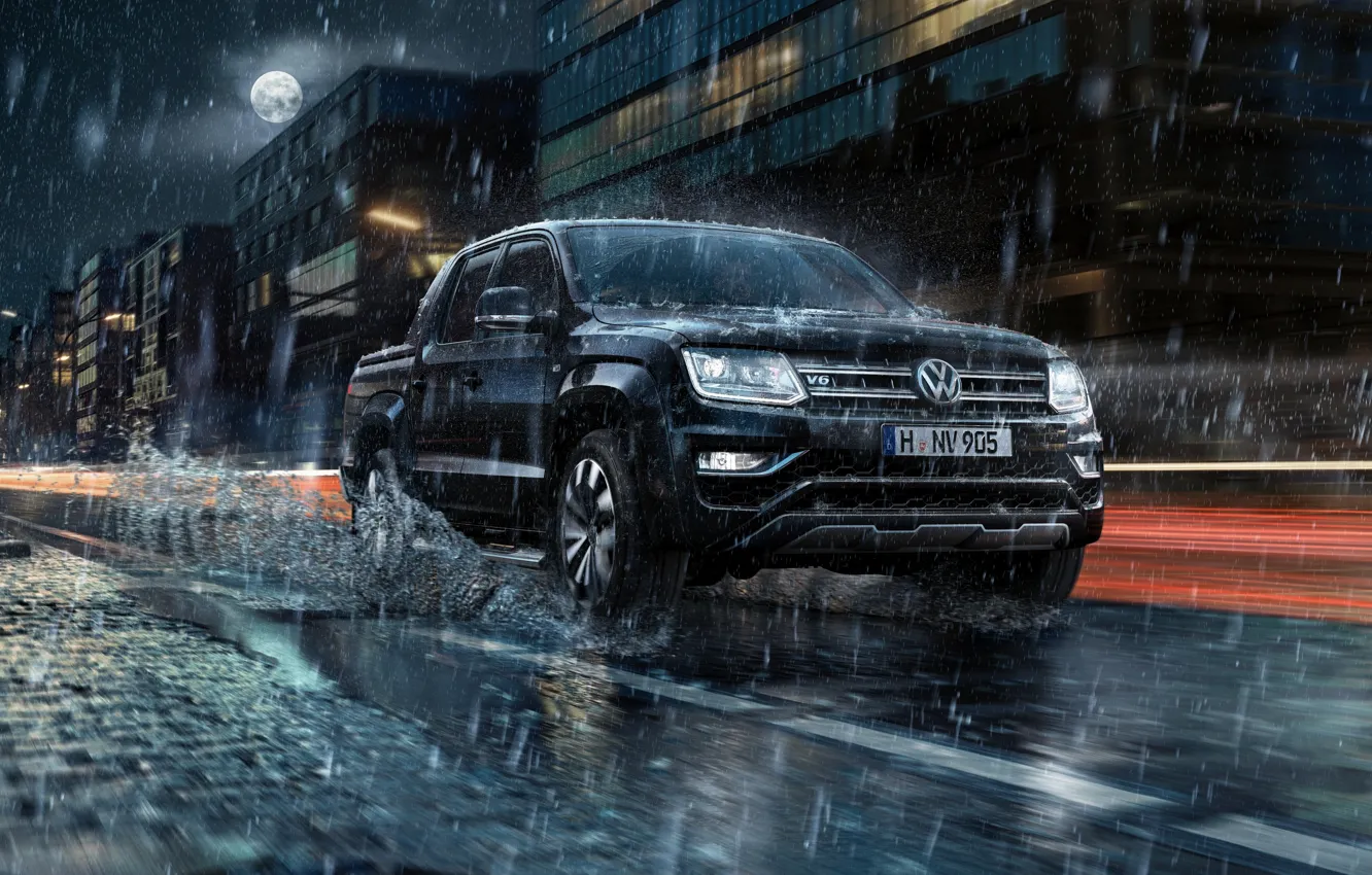 Фото обои дождь, Volkswagen, пикап, Amarok, V6