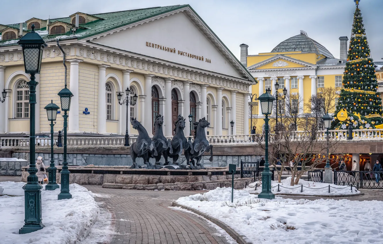 Фото обои зима, снег, Москва, Андрей Васильев