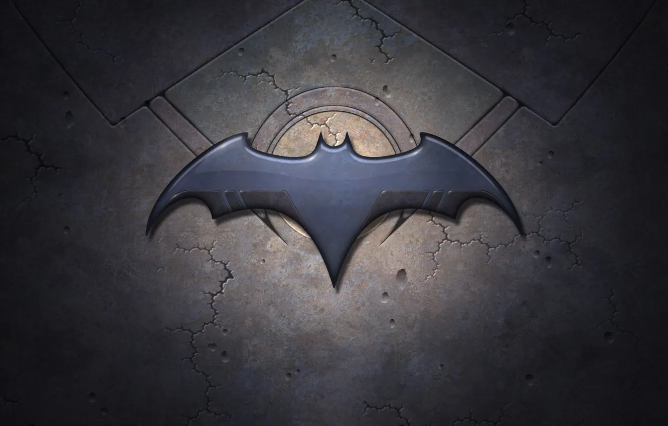 Фото обои стена, batman, бетмен, logo