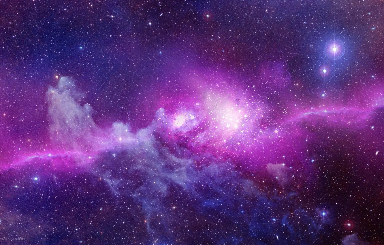 Фото обои pink, stars, galaxy