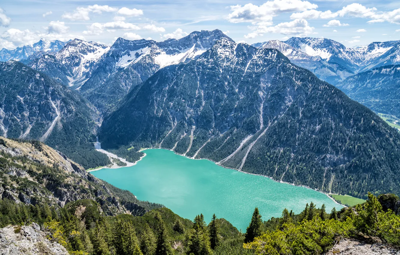Фото обои Горы, Озеро, Австрия, Альпы, Пейзаж, Gebirgssee