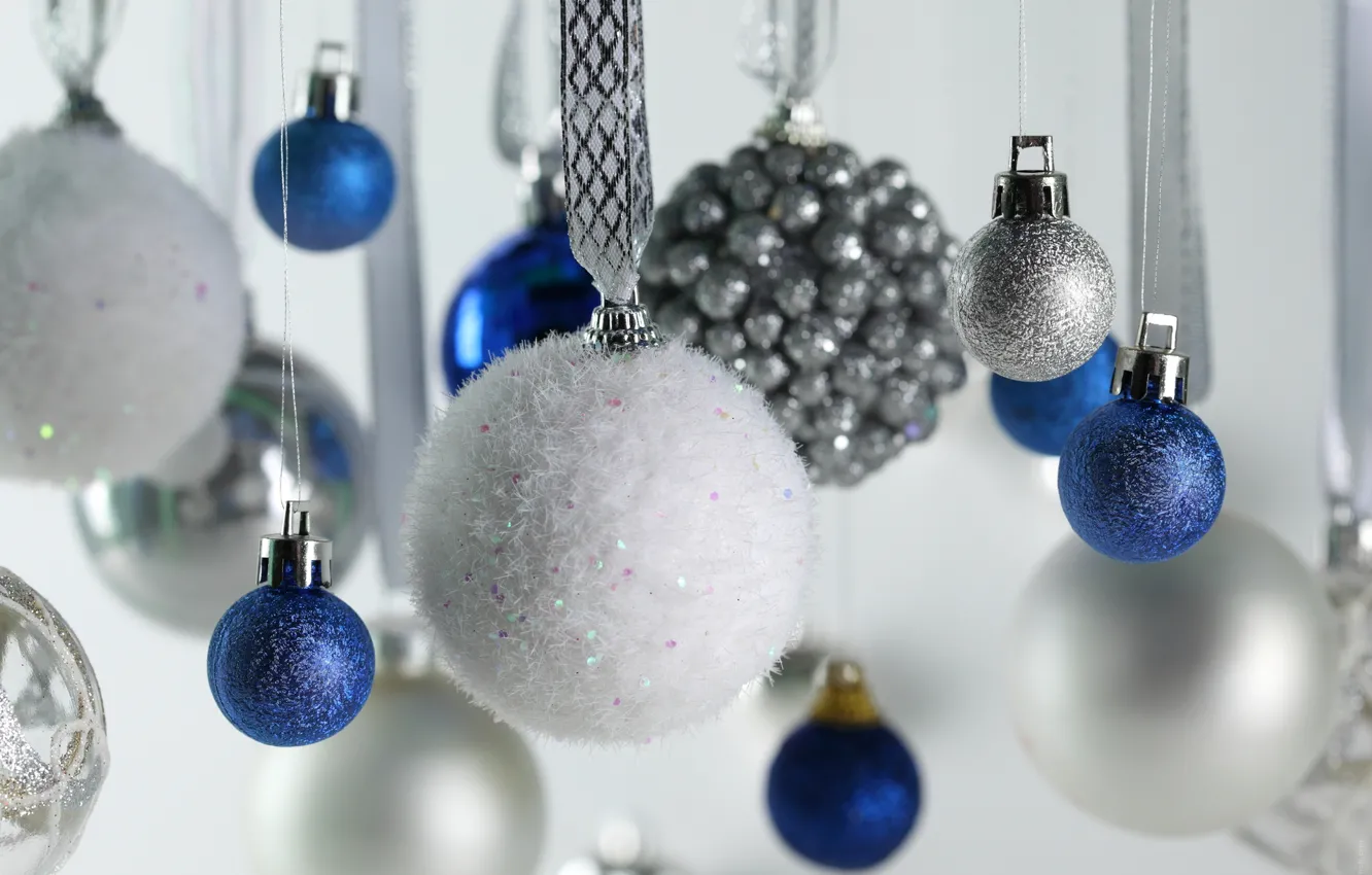 Фото обои шарики, украшения, новый год, рождество