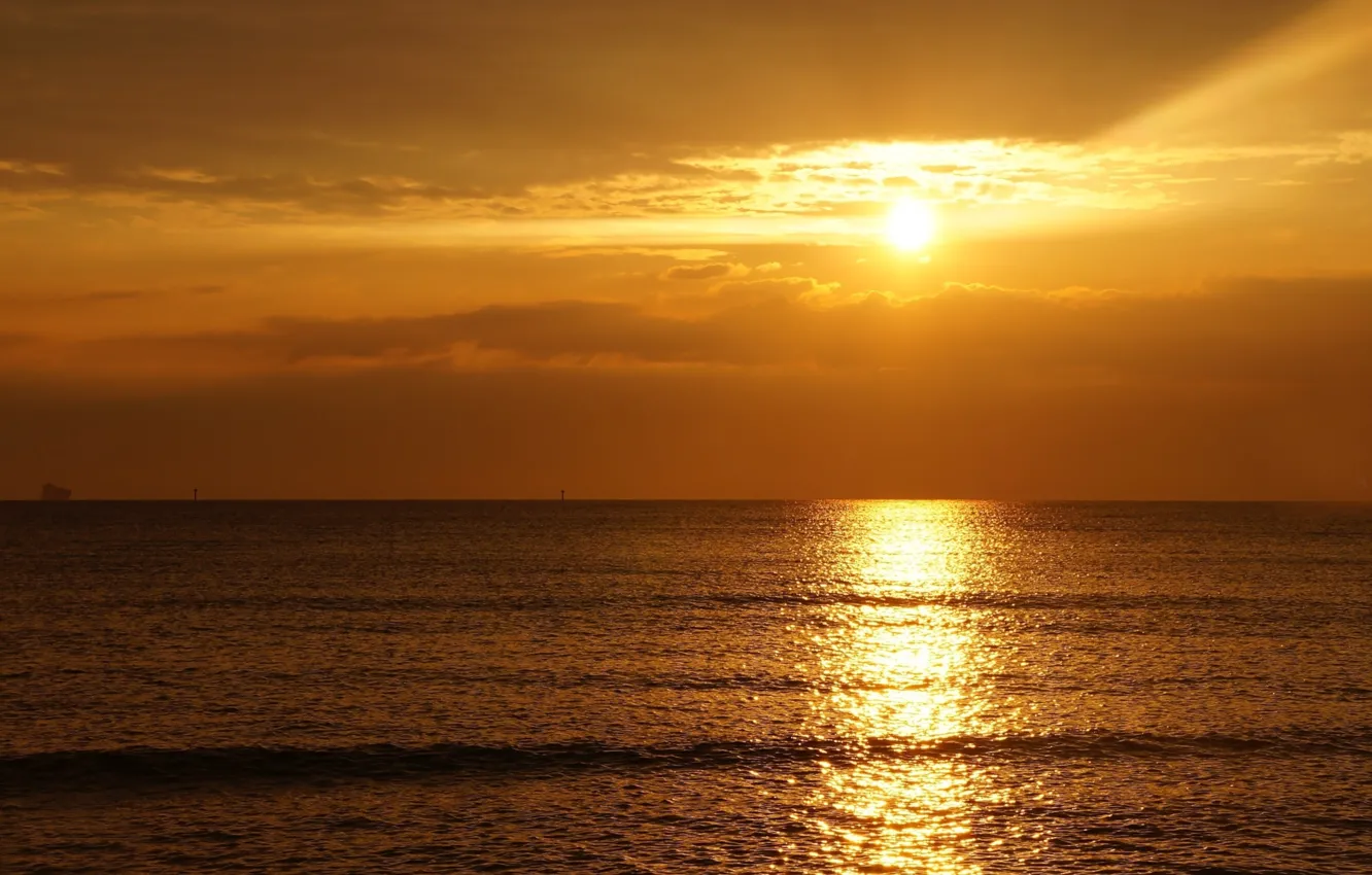 Фото обои sky, sea, ocean, sunset, water, morning