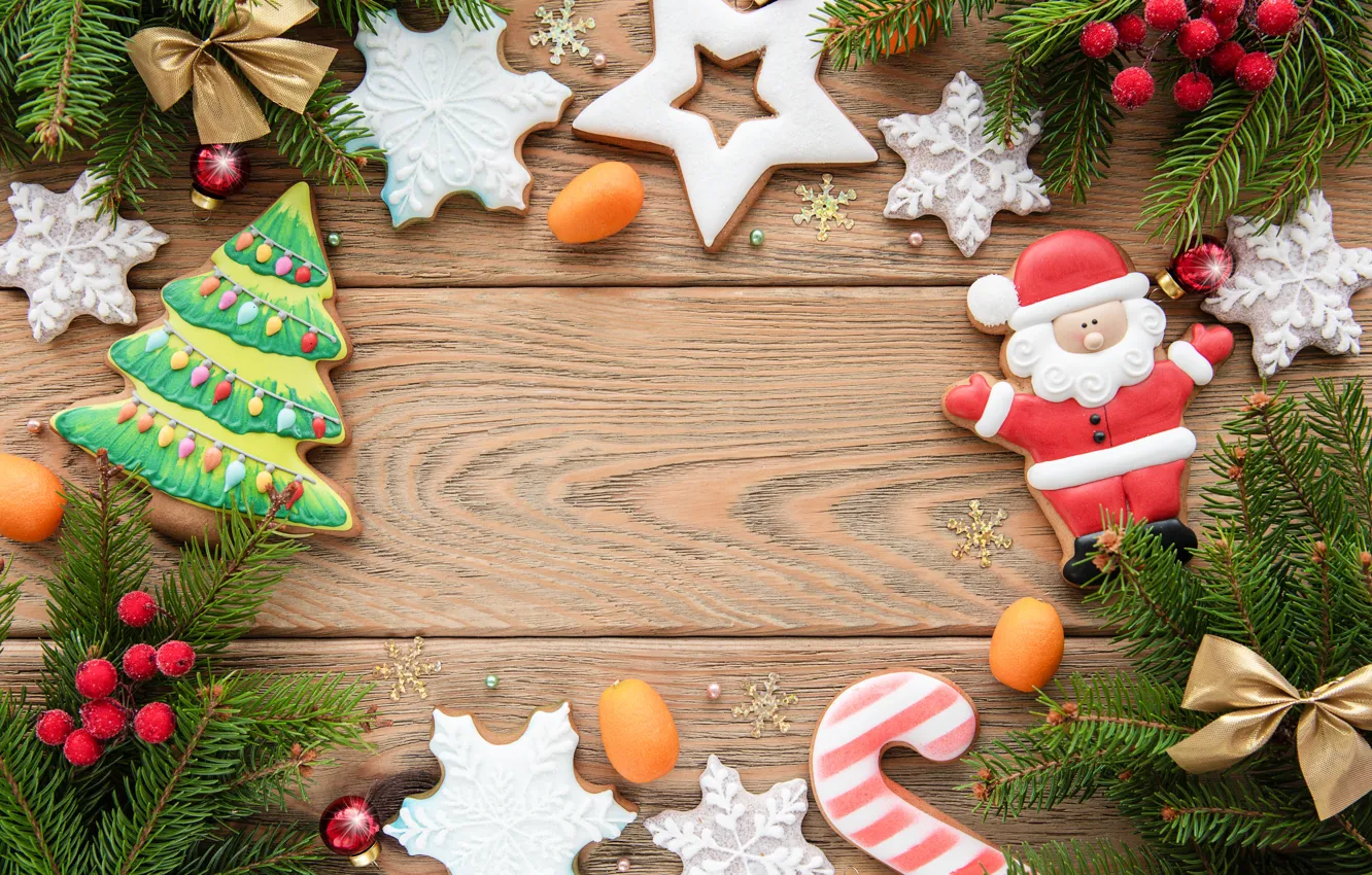 Фото обои украшения, Новый Год, Рождество, christmas, wood, merry, cookies, decoration