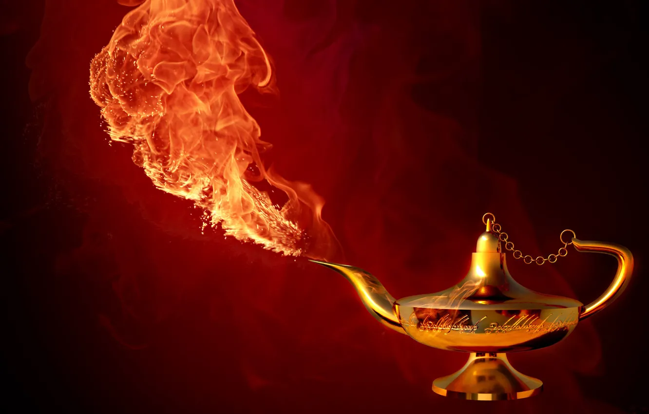 Фото обои fire, magic, jin, lampa