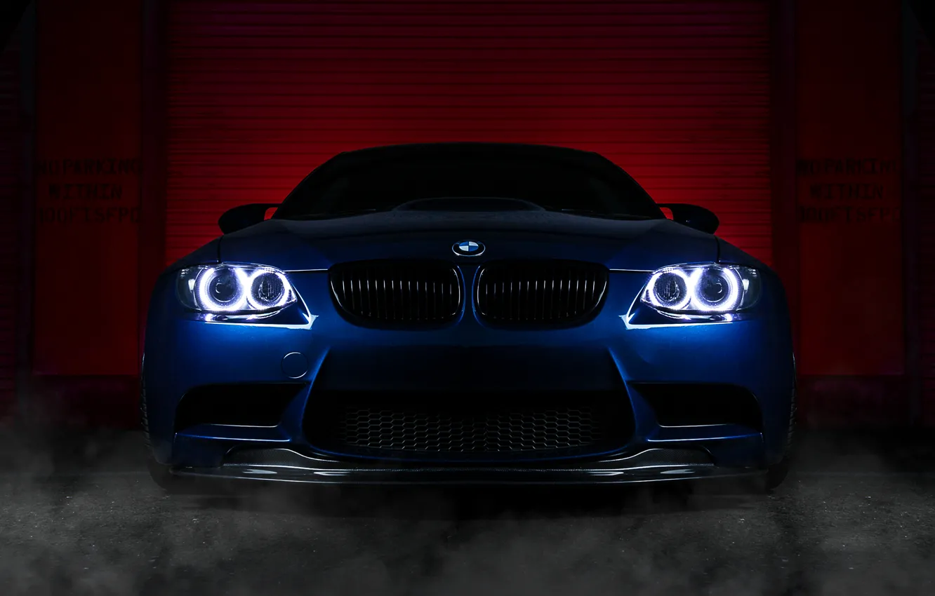 Фото обои бмв, BMW, blue, front, E92
