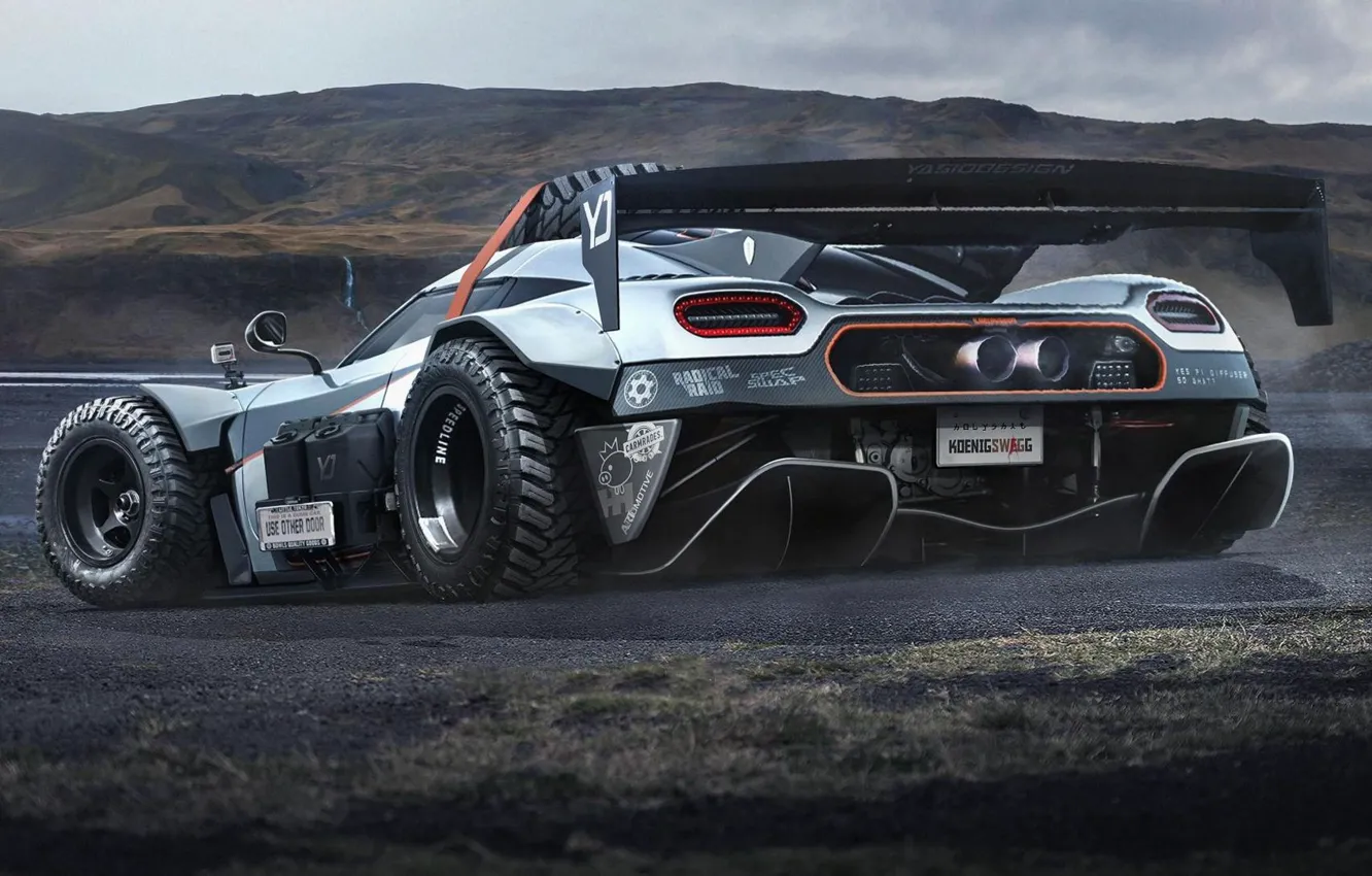 Фото обои Concept, трасса, concept, мощь, Koenigsegg, внедорожник, концепт, power