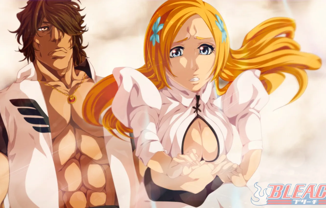 Фото обои Bleach, anime, Orihime Inoue, Yasutora Sado