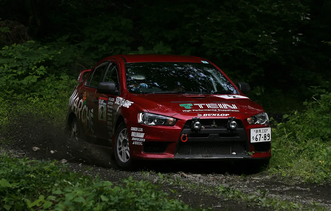 Фото обои машина, mitsubishi, rally, lancer x