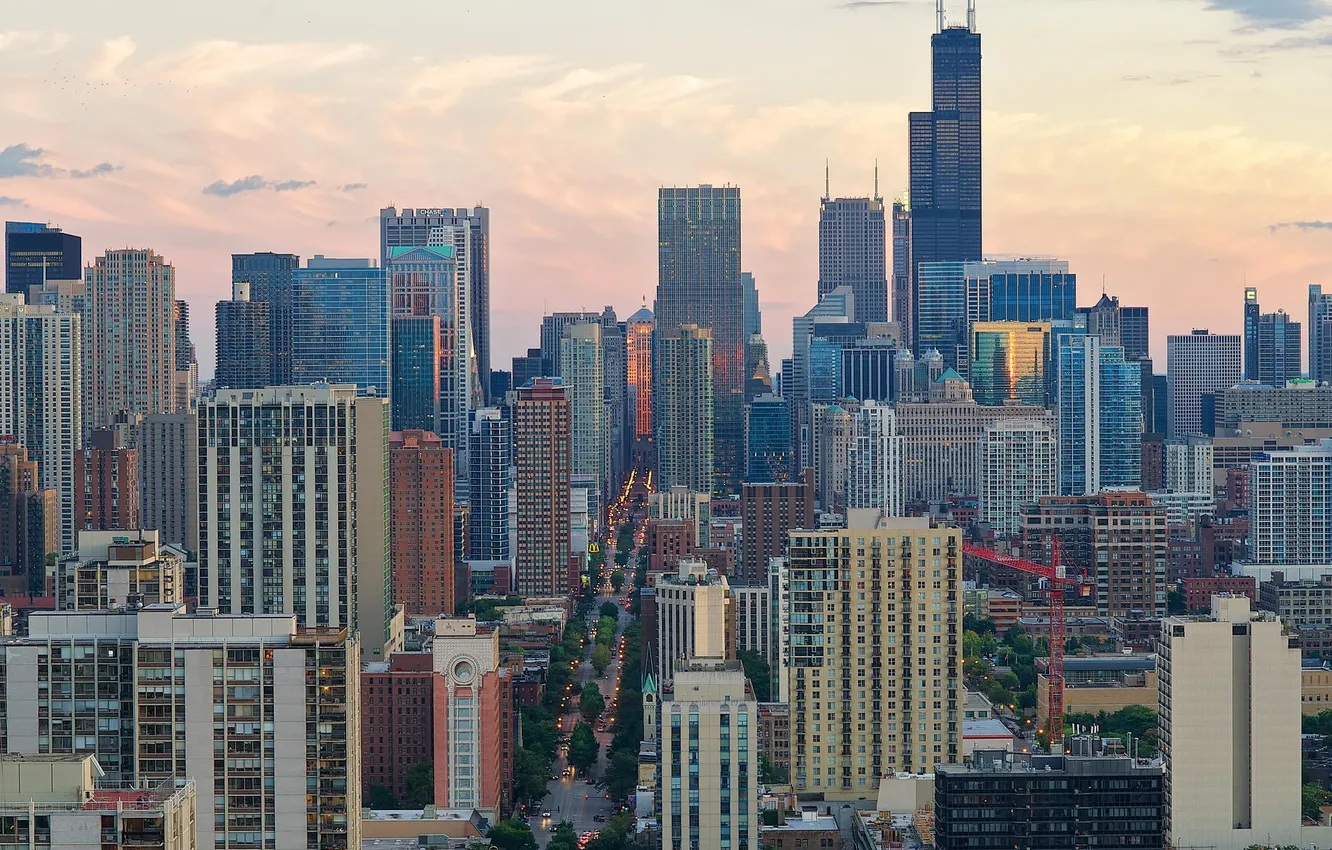 Фото обои city, здания, дома, небоскребы, USA, америка, чикаго, Chicago