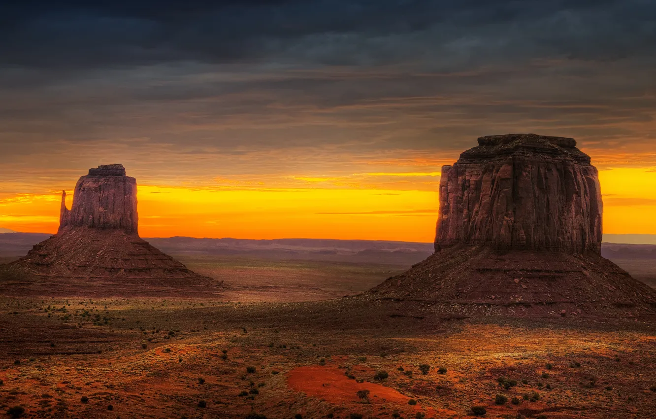 Фото обои пустыня, Аризона, USA, США, Arizona, долина монументов, рано утром