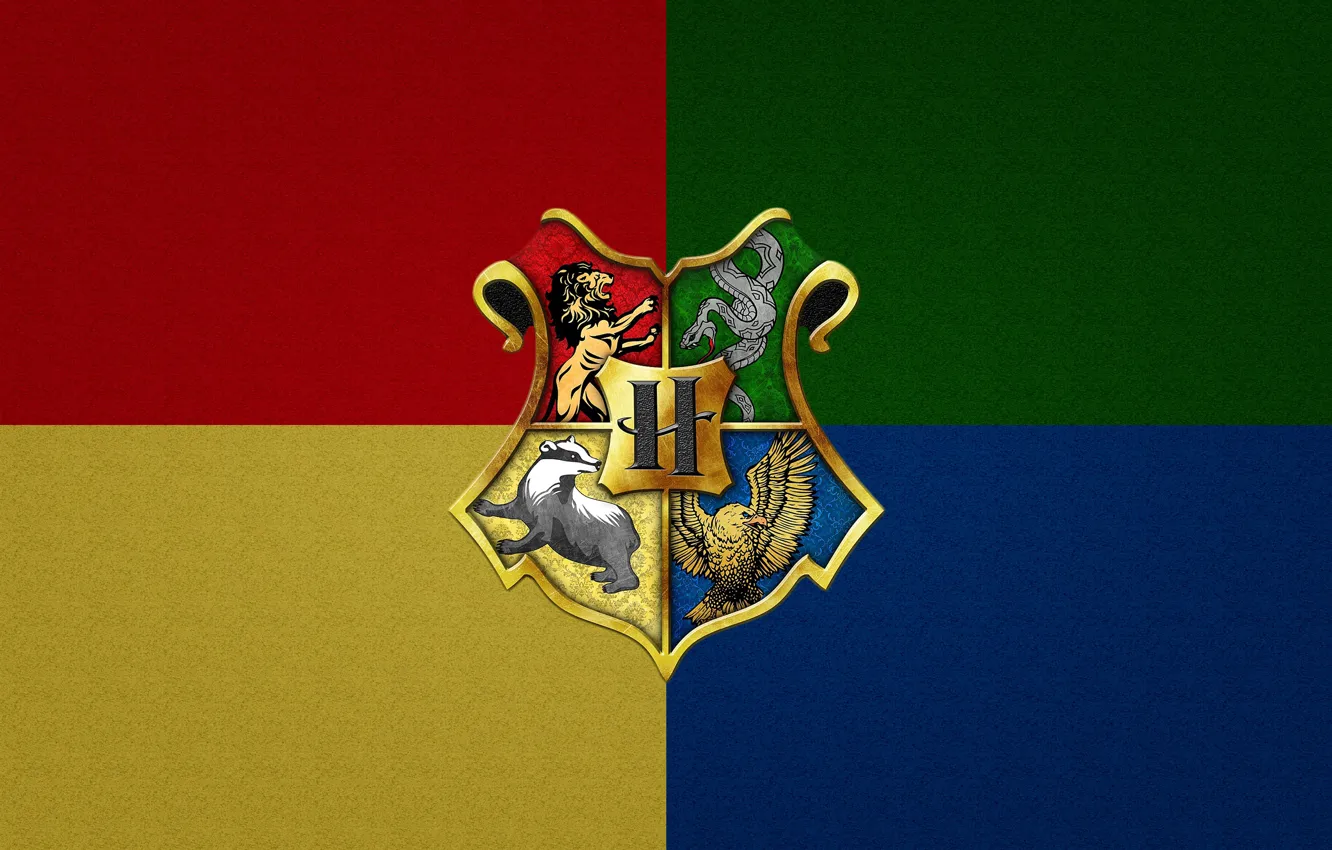 Фото обои флаг, Гарри Поттер, герб, геральдика, Harry Potter, Ravenclaw, Hufflepuff, Gryffindor