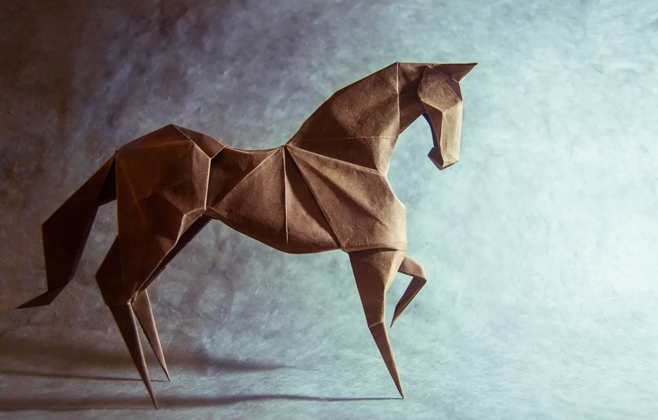 Фото обои бумага, конь, оригами