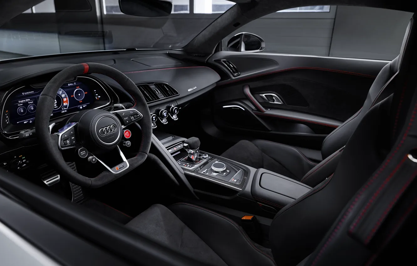 Фото обои Audi, car interior, R8, Audi R8 Coupe V10 GT RWD