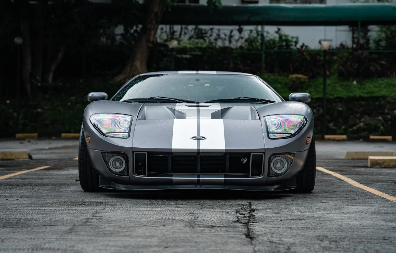 Фото обои Ford, Ford GT, Front, Grey, Face, Sportcar, Sight