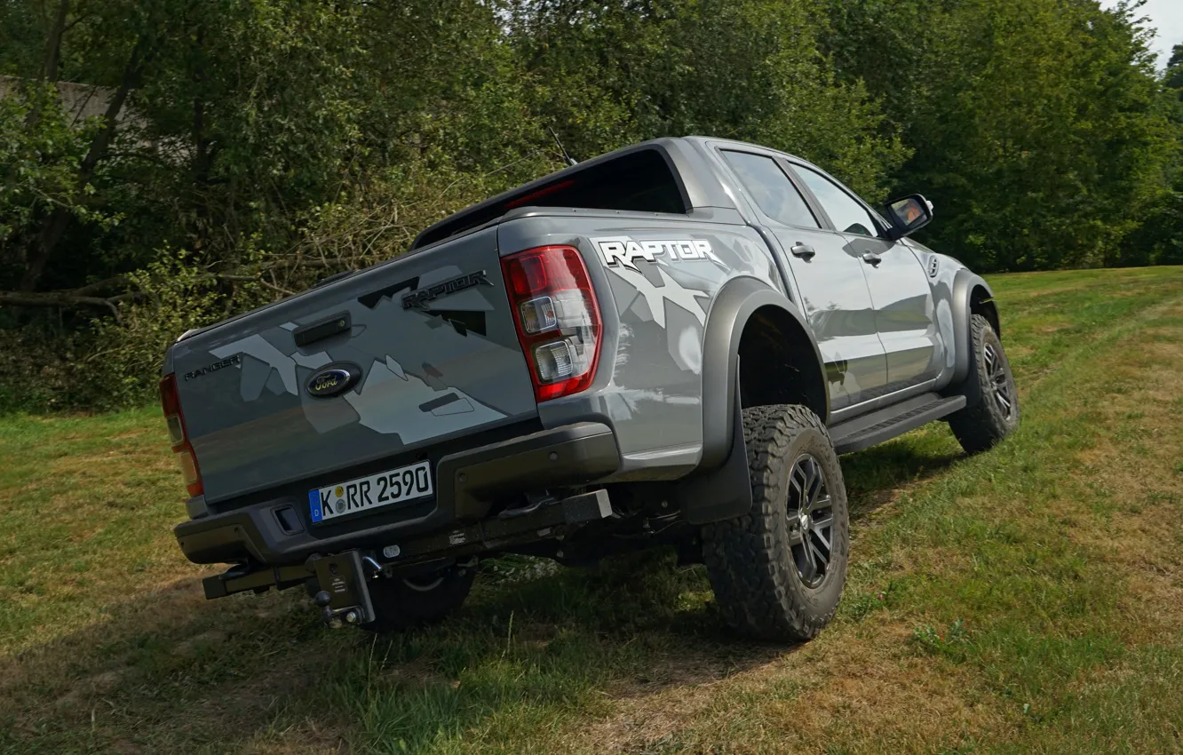 Фото обои серый, Ford, Raptor, пикап, подвеска, Ranger, 2019