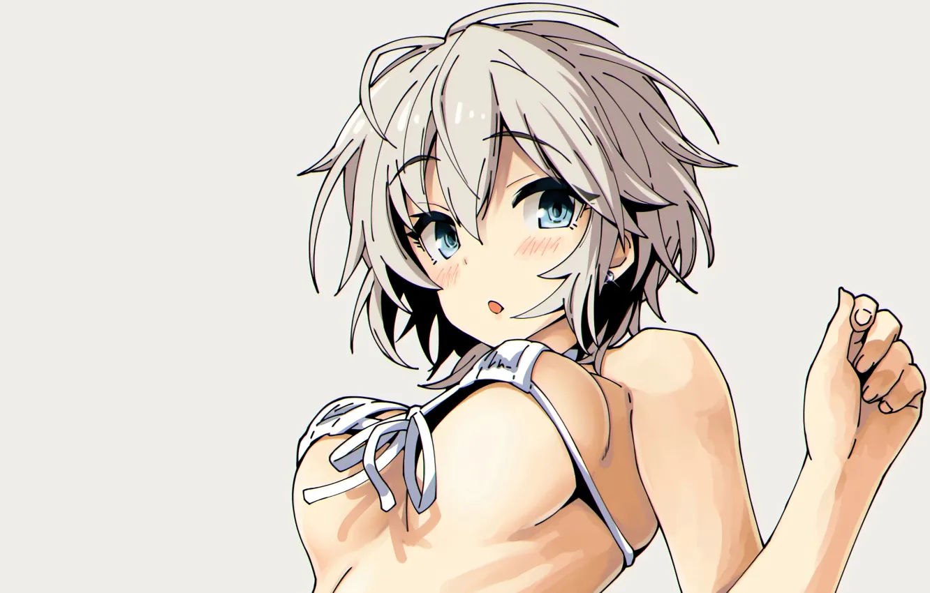 Фото обои girl, sexy, Anastasia, cleavage, boobs, anime, blue eyes, beautiful