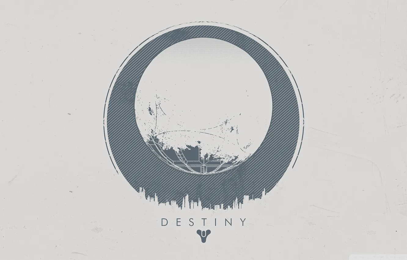Фото обои город, логотип, сфера, Destiny