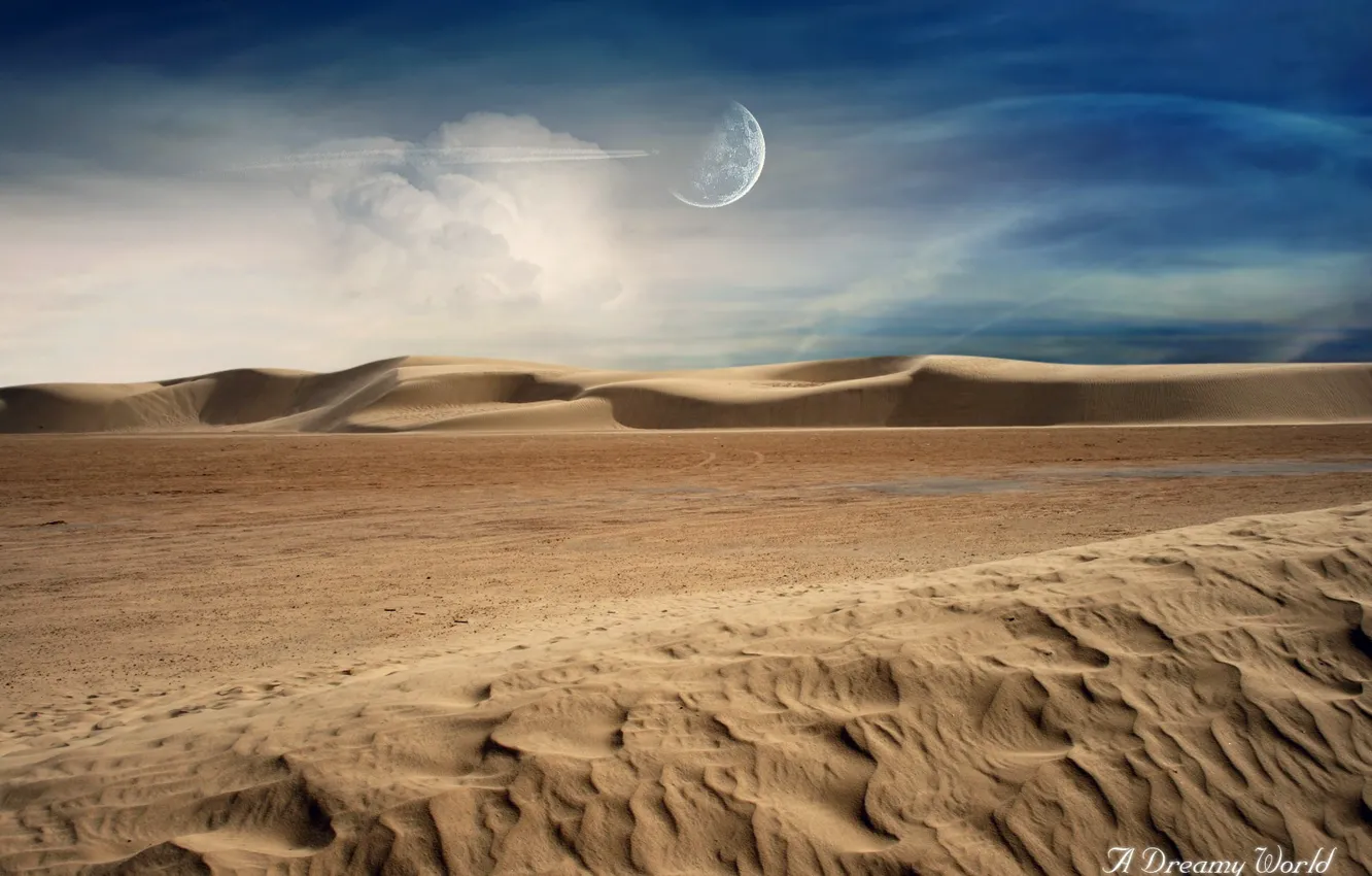 Фото обои песок, облака, пустыня, Dreamy World