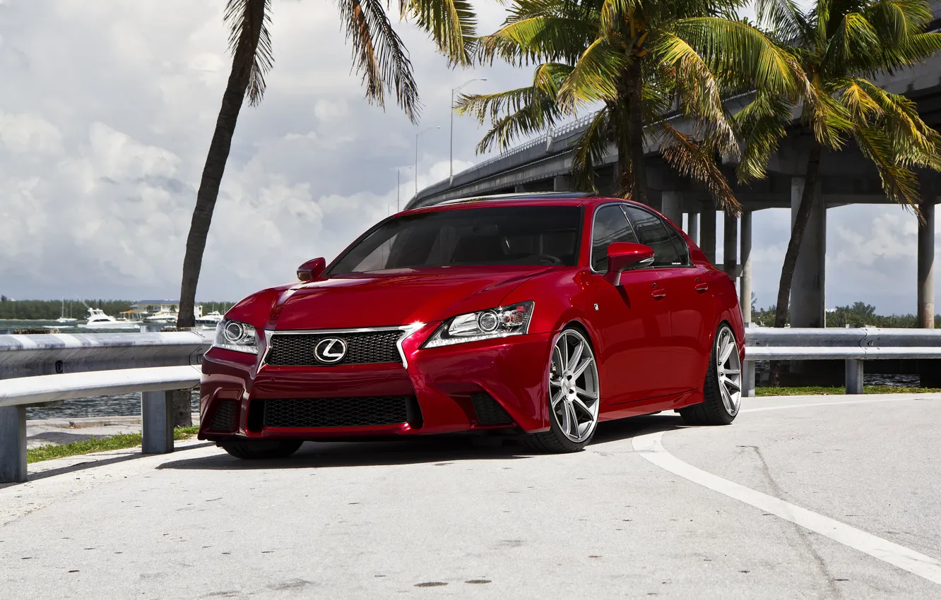 Фото обои Lexus, red, tuning, GS F