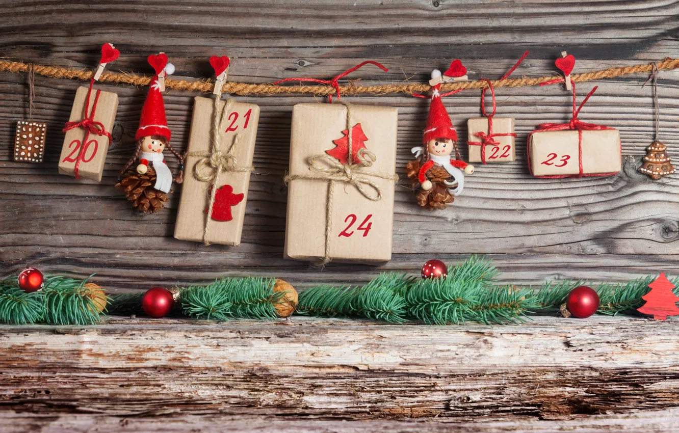 Фото обои украшения, игрушки, елка, Новый Год, Рождество, подарки, Christmas, vintage