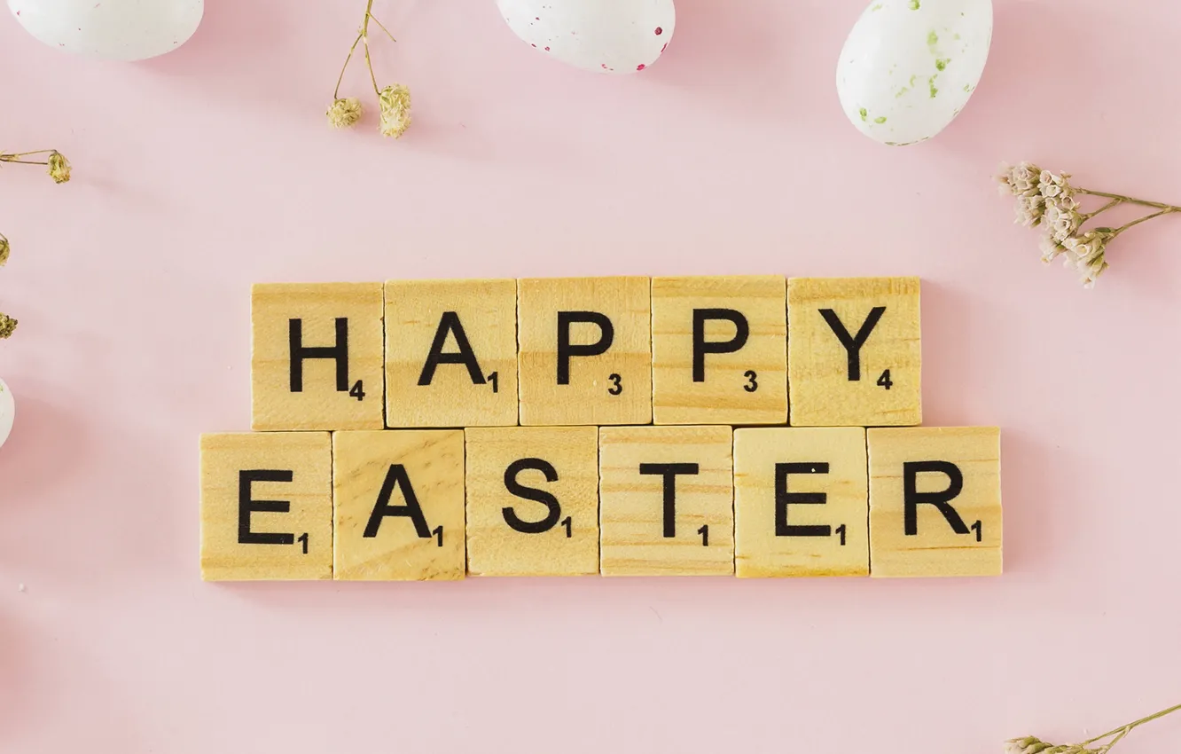 Фото обои праздник, кубики, яйца, Пасха, Easter