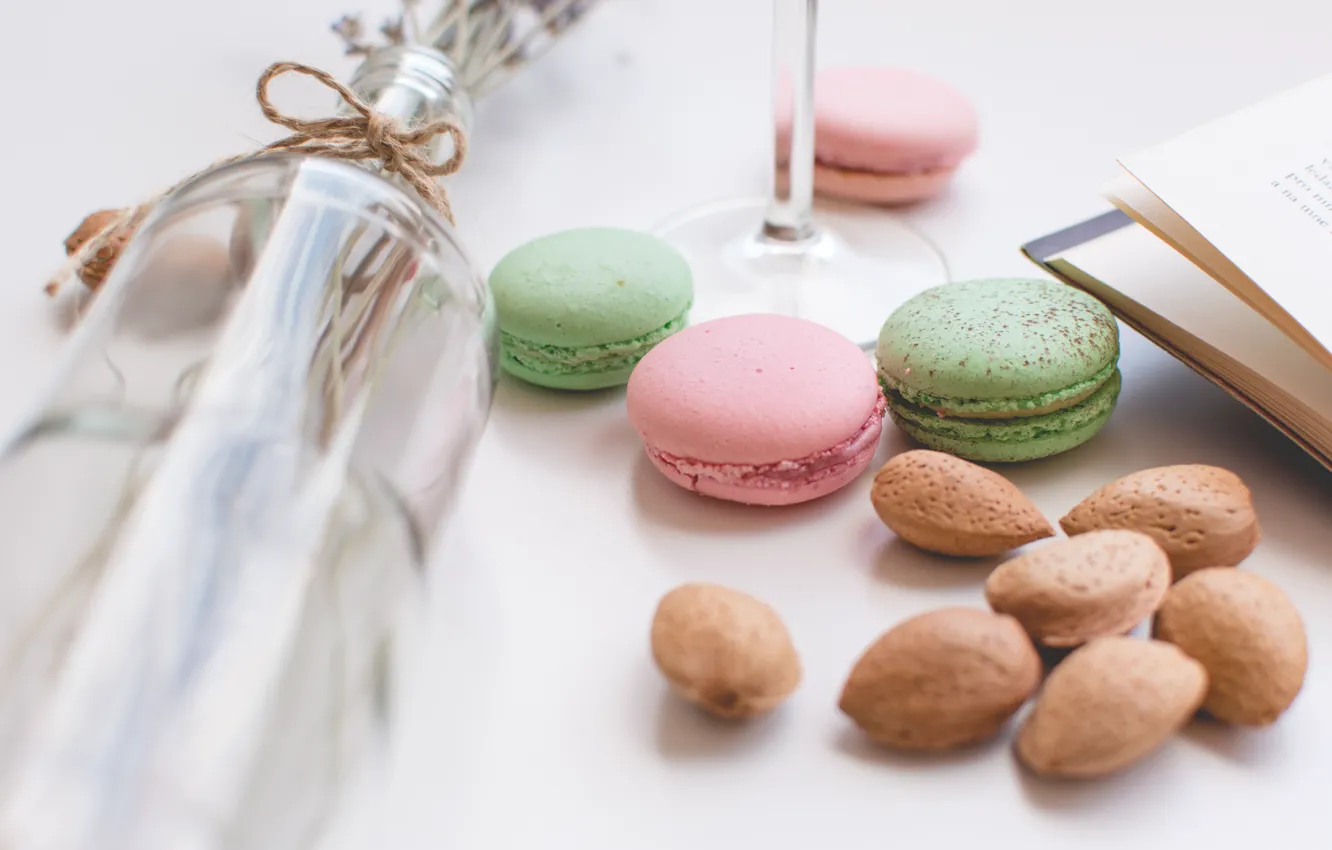 Фото обои печенье, книга, десерт, sweet, book, macarons, миндальное
